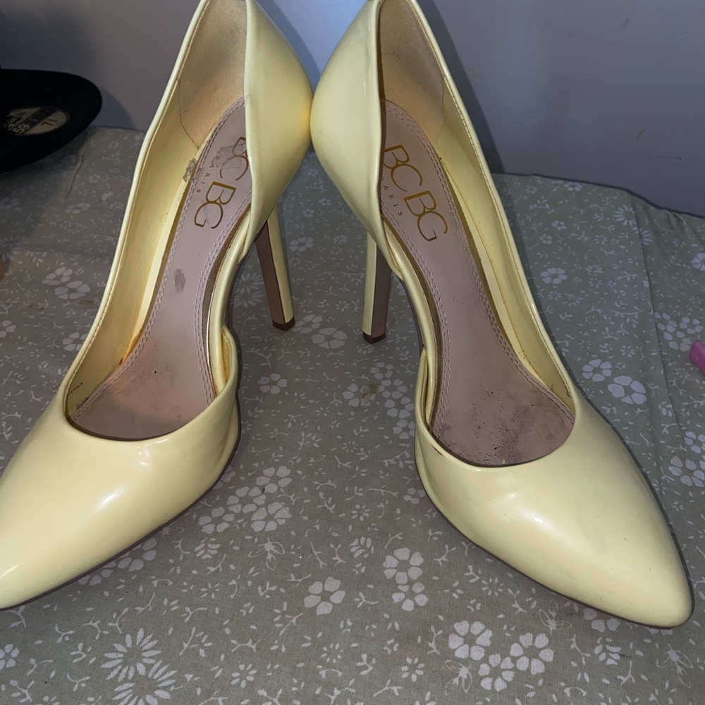 BCBG Light Yellow Stiletto Heels
